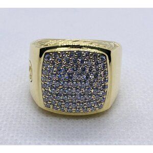 David Yurman 18K Yellow Gold Signet Diamond Ring HEAVY!